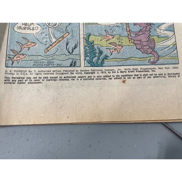Whitman H.R. Pufnstuf #7 Comic Book 1972 Great Sea Horse Race Jumbled Genie - Picture 6 of 6